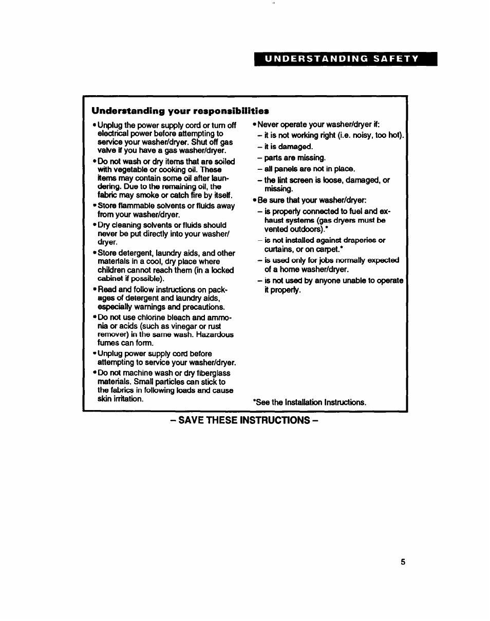 Understanding your responsibilities | Whirlpool 3396314 User Manual | Page 5 / 34