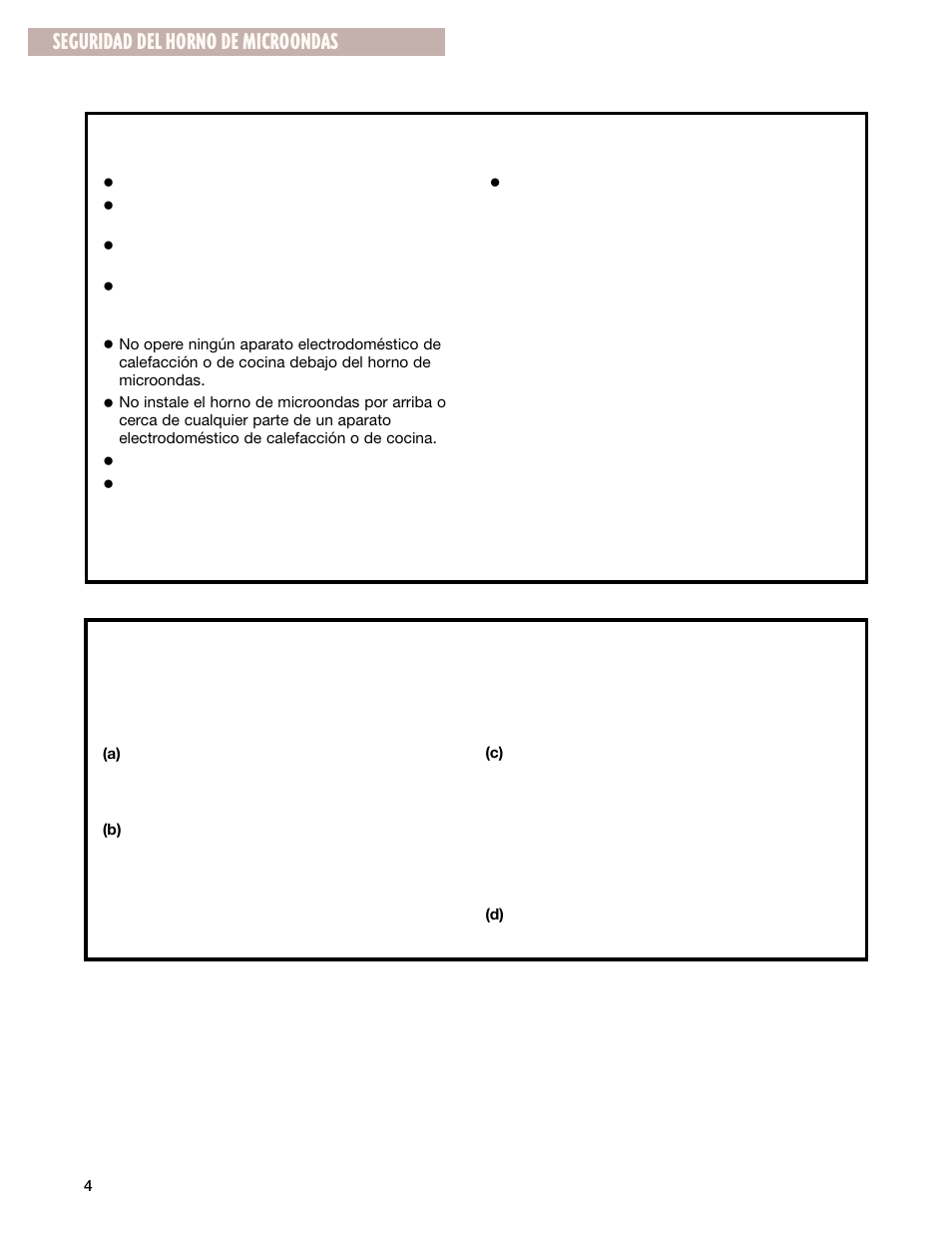 Instrucciones importantes de seguridad, Seguridad del horno de microondas | Whirlpool GM8155XJ User Manual | Page 33 / 60