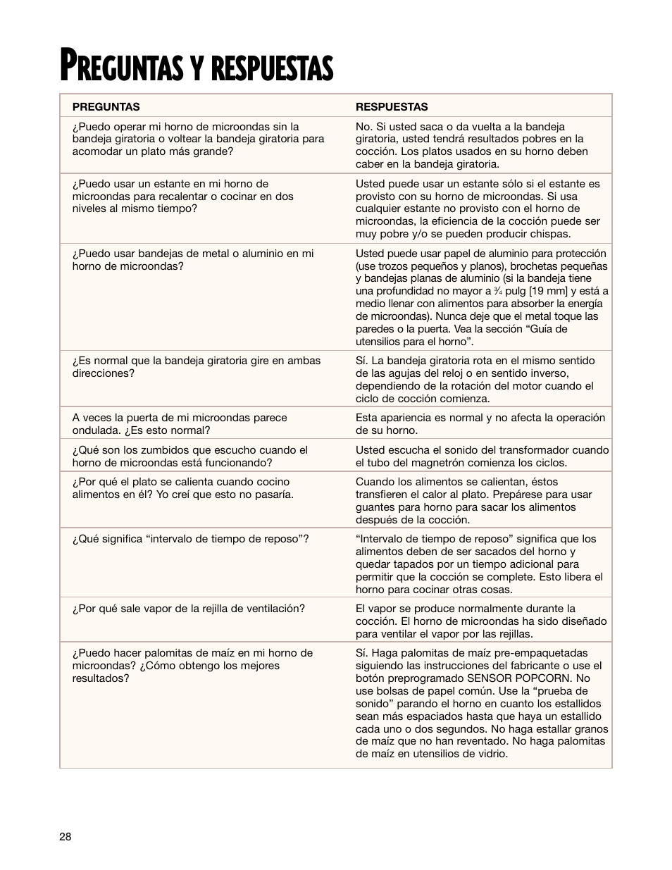 Preguntas y respuestas, Reguntas y respuestas | Whirlpool GM8155XJ User Manual | Page 57 / 60