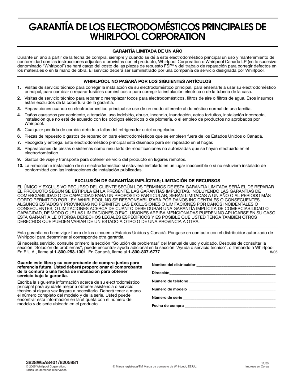 Garantêa | Whirlpool GM8155XJ User Manual | Page 60 / 60