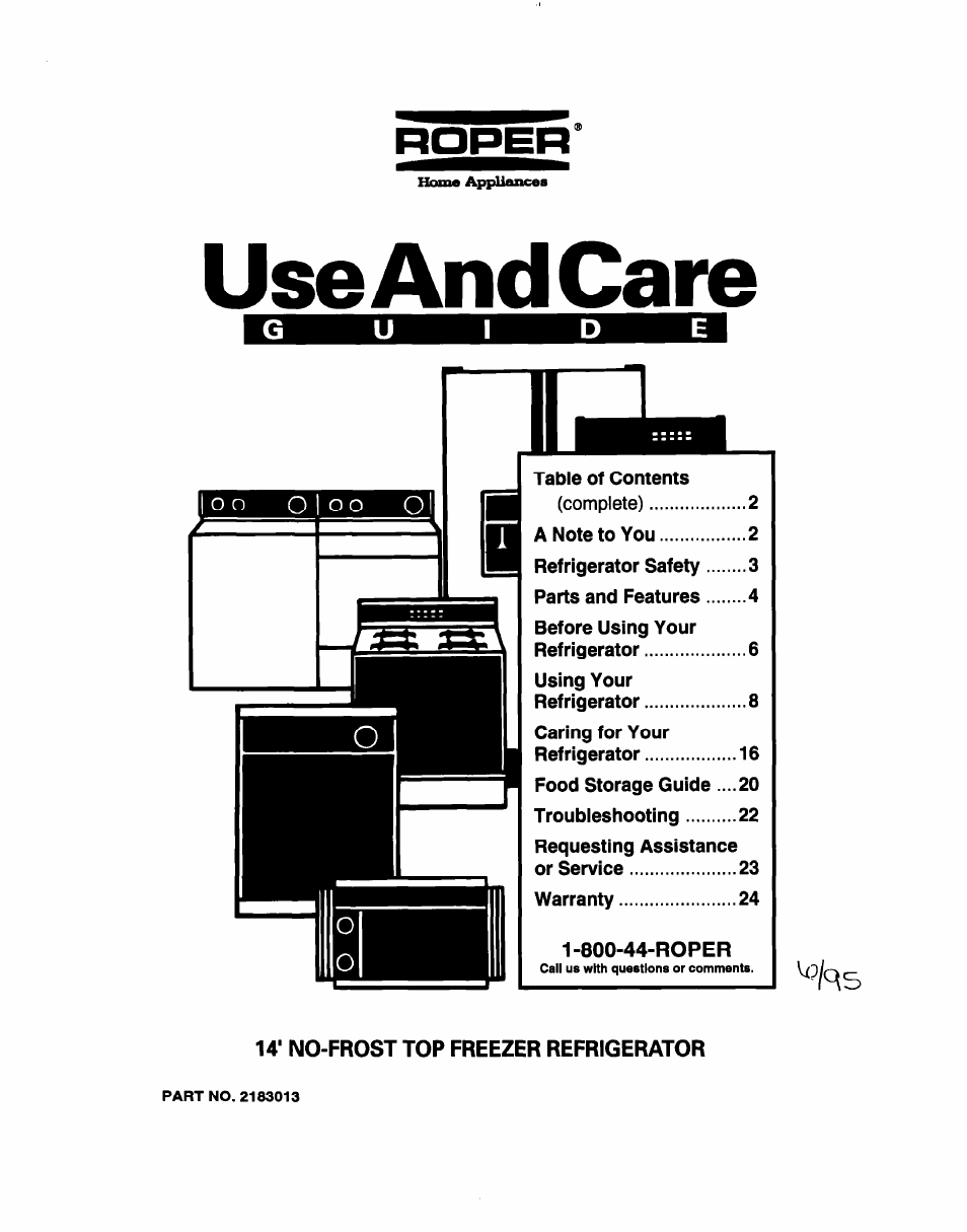 Whirlpool 2183013 User Manual | 24 pages