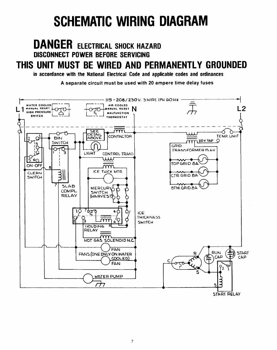 Schematic wiring diagram, Danger | Whirlpool CHCH8WS User Manual | Page 7 / 8