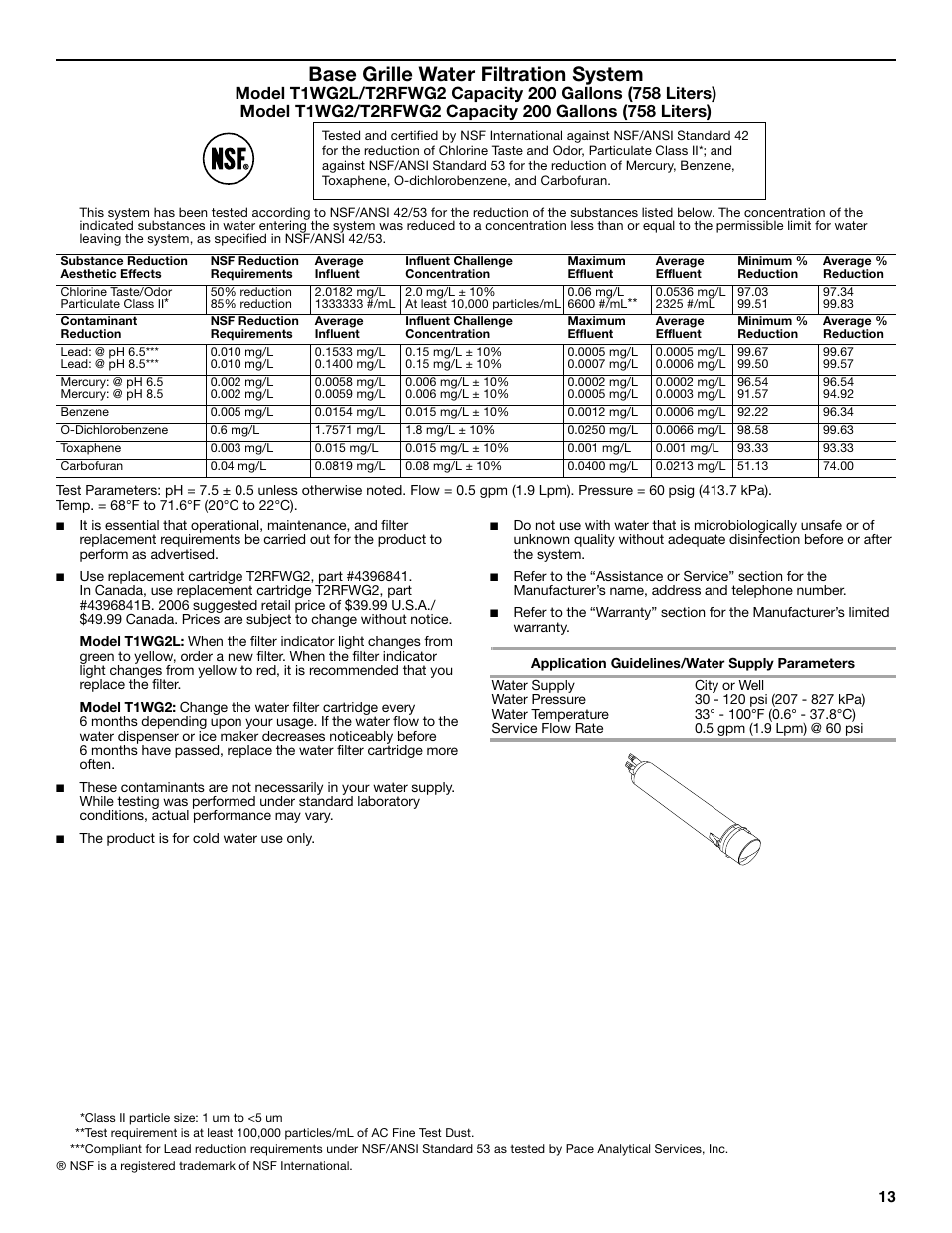 Base grille water filtration system | Whirlpool 2315209 User Manual | Page 13 / 44