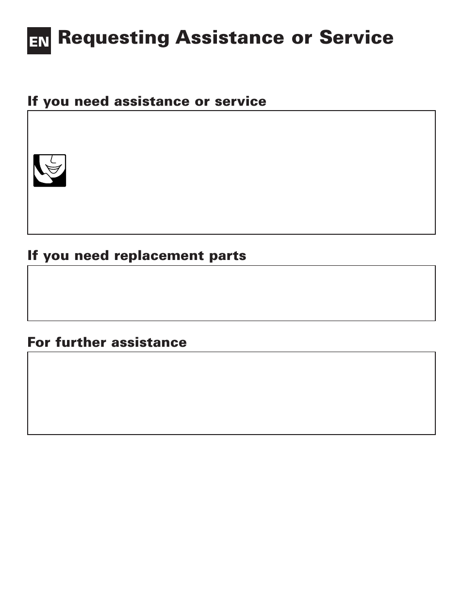 Requesting assistance or service | Whirlpool ACE082XH0 User Manual | Page 19 / 28