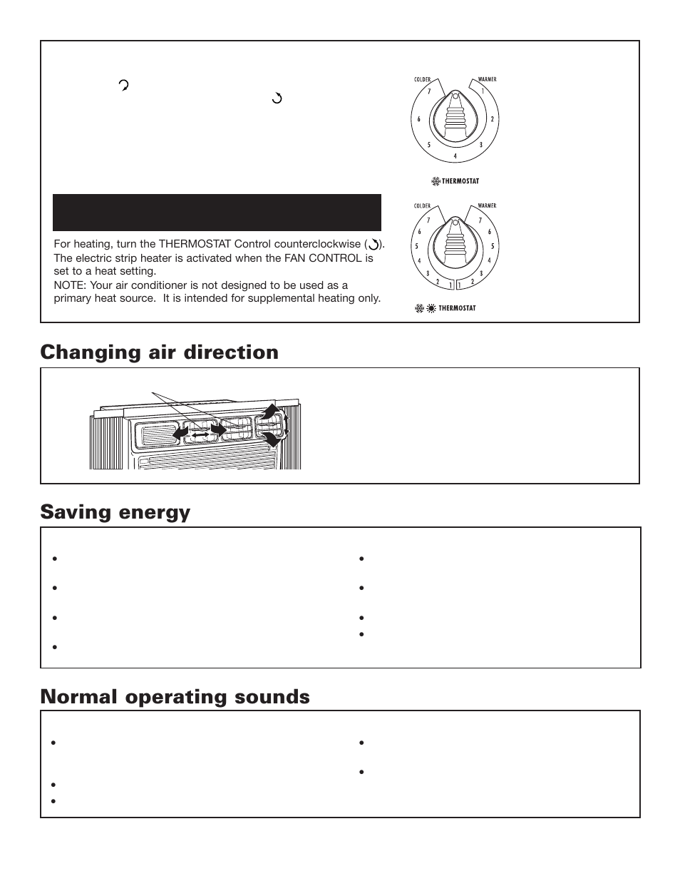 Heat/cool air conditioner thermostat control | Whirlpool ACE082XH0 User Manual | Page 6 / 28