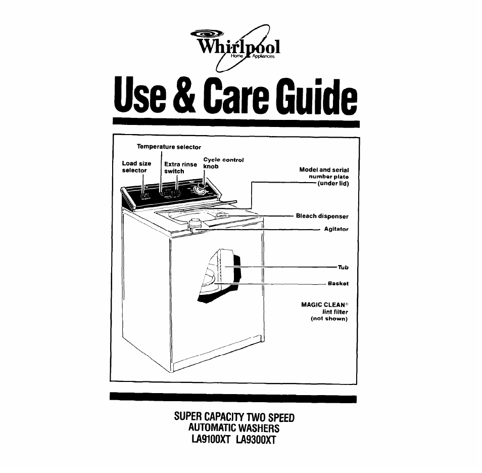 Whirlpool LA93ooxT User Manual | 16 pages