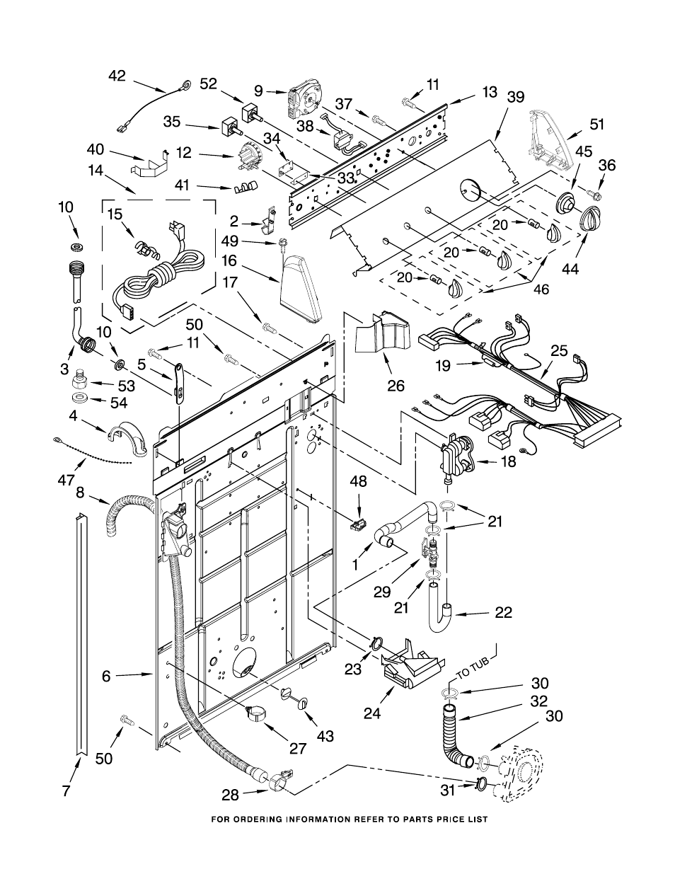 Controls and rear panel, Controls and rear panel parts | Whirlpool 3RLSQ8033SW2 User Manual | Page 3 / 13