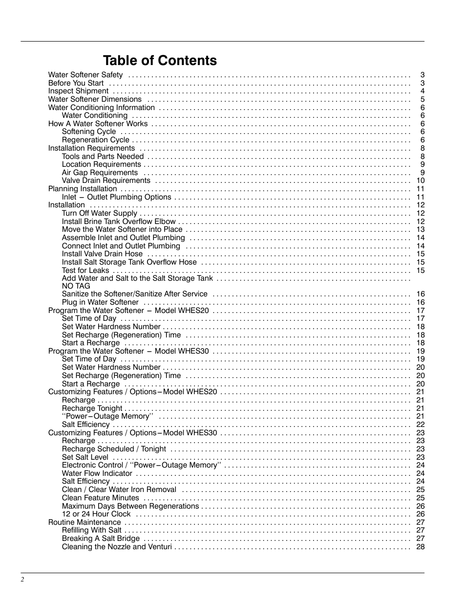 Whirlpool WHES20 User Manual | Page 2 / 39