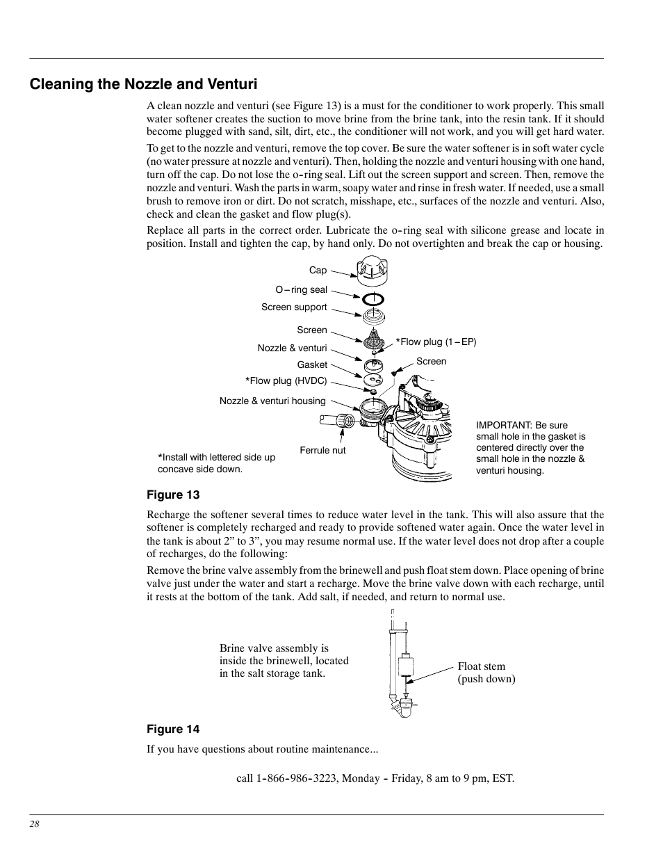 Cleaning the nozzle and venturi | Whirlpool WHES20 User Manual | Page 28 / 39