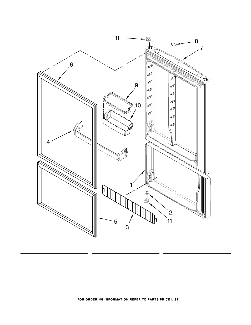 Door, Door parts | Whirlpool EV209NBTQ00 User Manual | Page 7 / 8