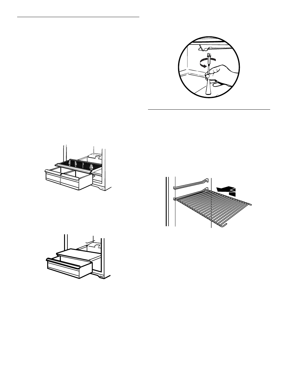 Compartimiento para verduras y tapa, Estante del congelador, En algunos modelos) | Whirlpool 3VET16GKGW01 User Manual | Page 31 / 39