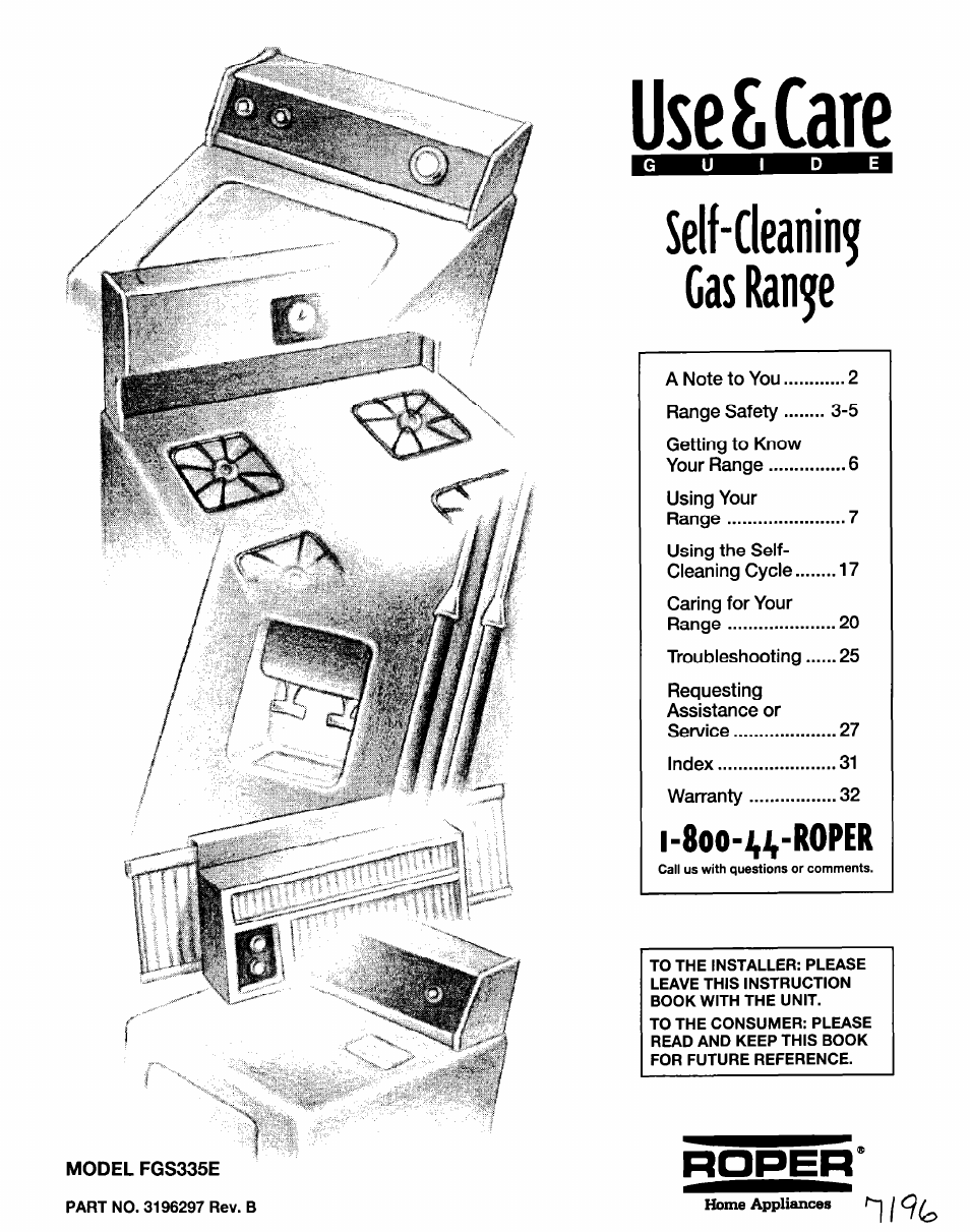 Whirlpool FGS335E User Manual | 29 pages