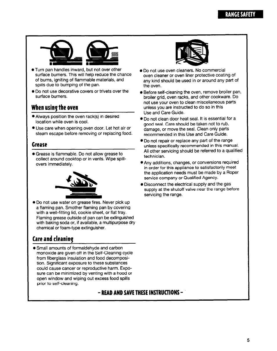 Whirlpool FGS335E User Manual | Page 5 / 29