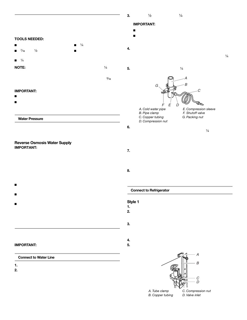 Water supply requirements, Connect water supply | Whirlpool 2309541 User Manual | Page 4 / 40