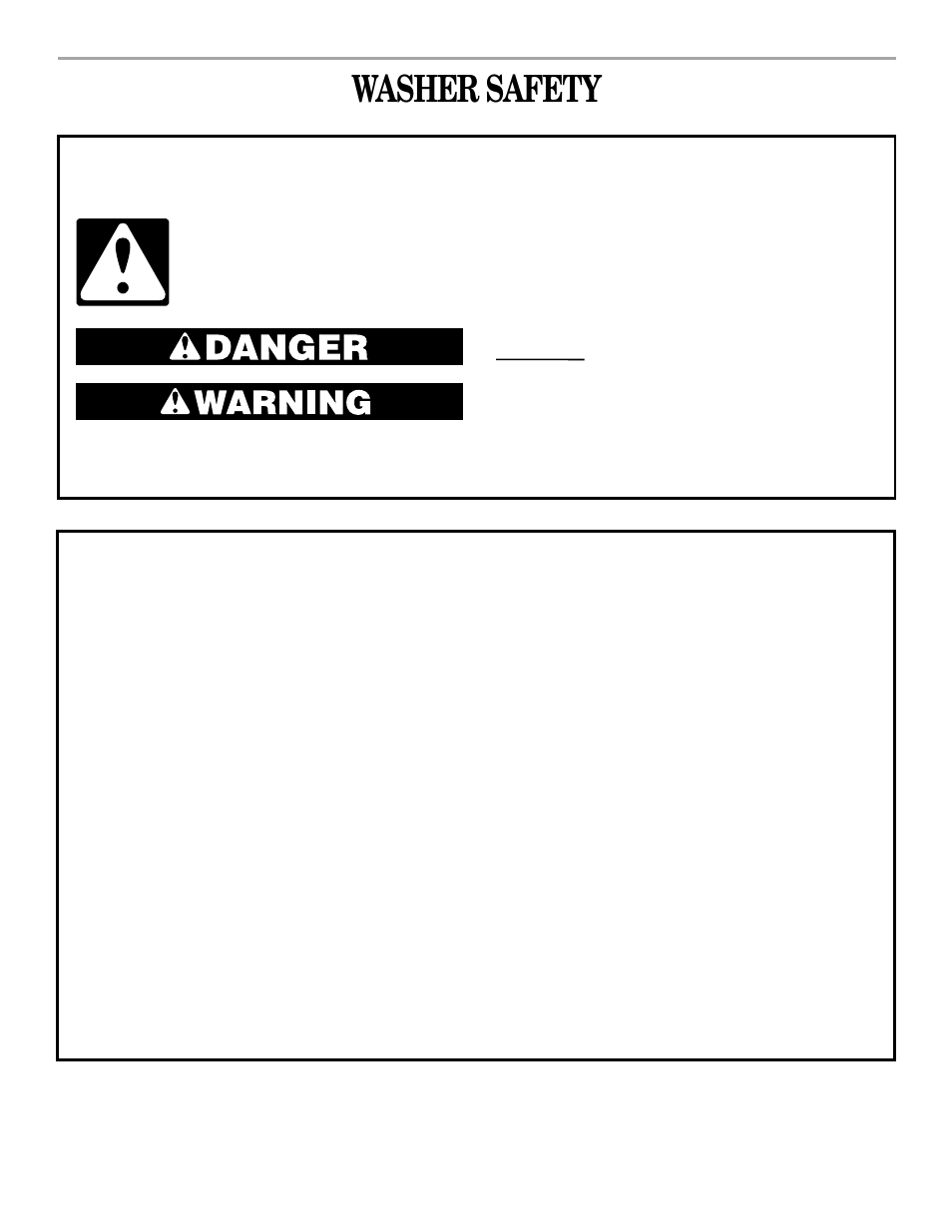 Safety, Washer safety, Warning | Whirlpool Gold GST9675JQ1 User Manual | Page 3 / 12