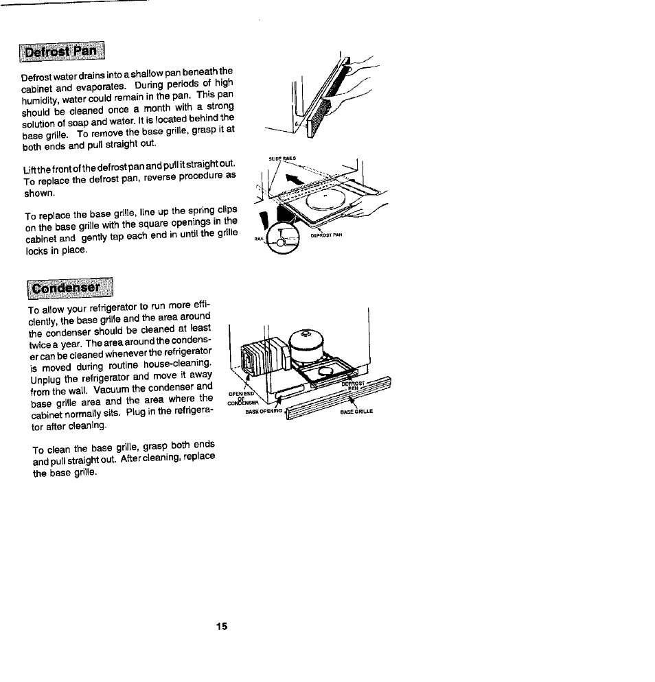 I condenser, Condenser | Whirlpool Blue Creek JRSD209A User Manual | Page 15 / 19