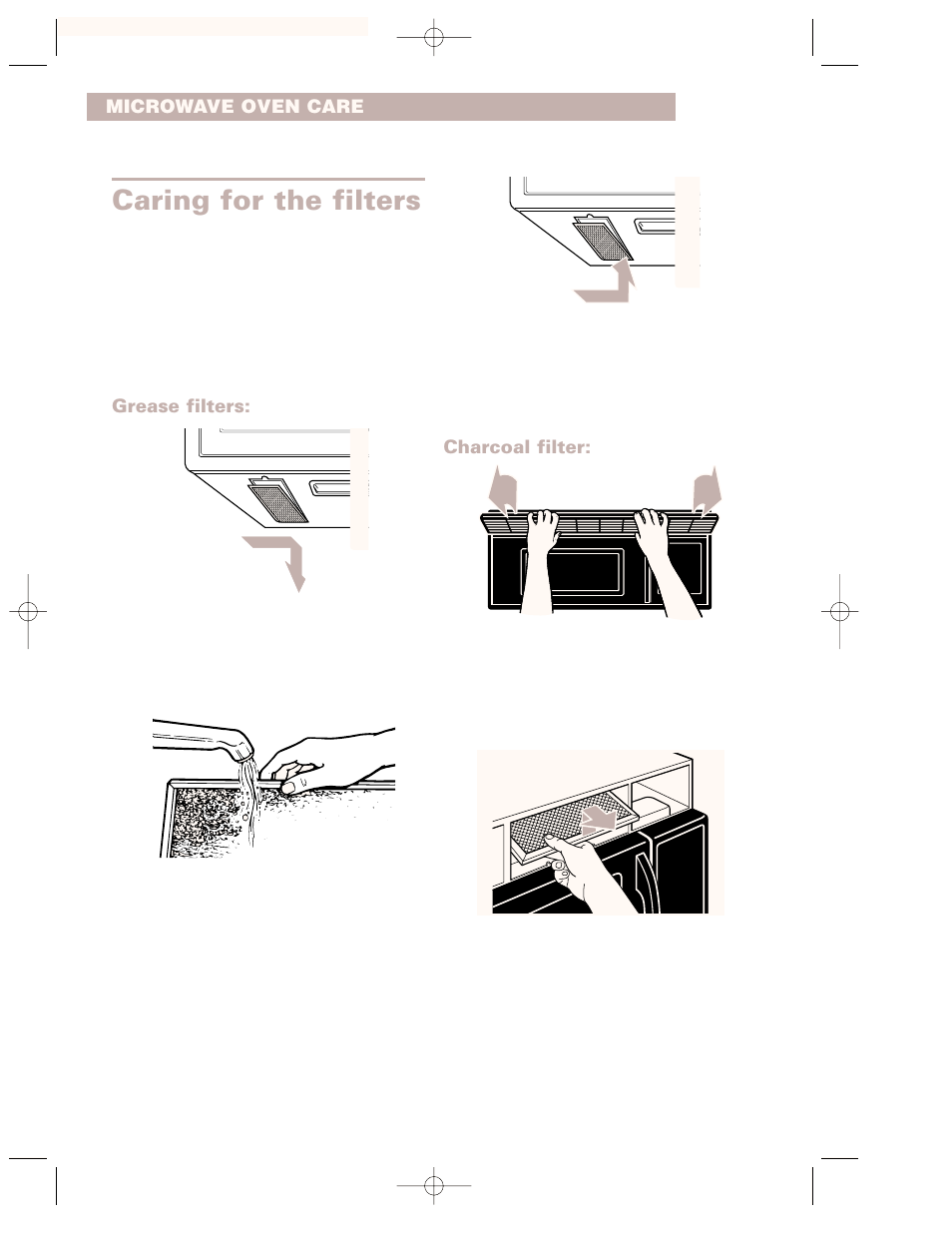 Caring for the filters | Whirlpool GH7155XKQ User Manual | Page 24 / 30
