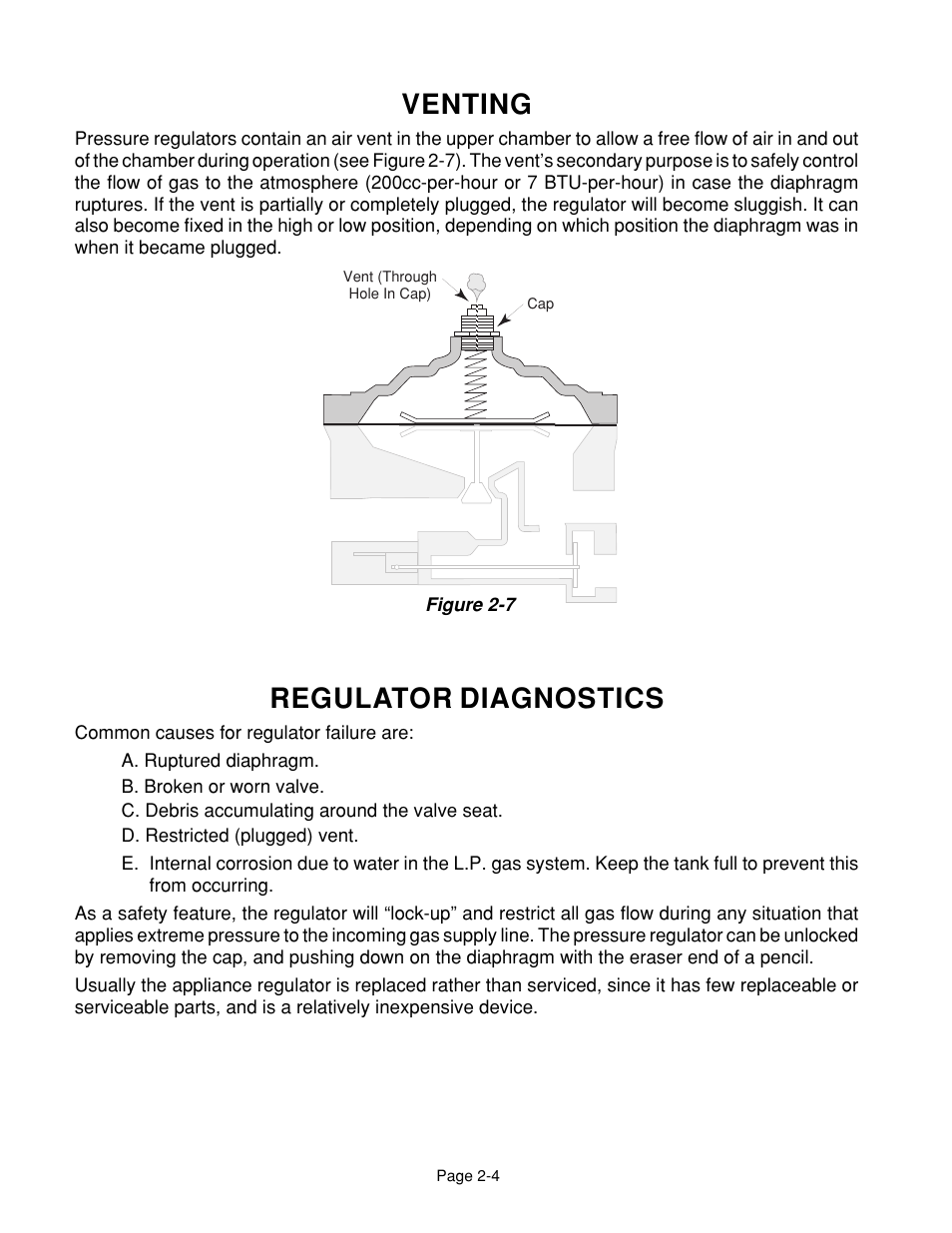 Regulator diagnostics, Venting | Whirlpool 4322452 User Manual | Page 16 / 88