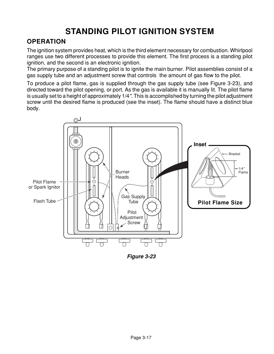 Standing pilot ignition system, Operation | Whirlpool 4322452 User Manual | Page 35 / 88