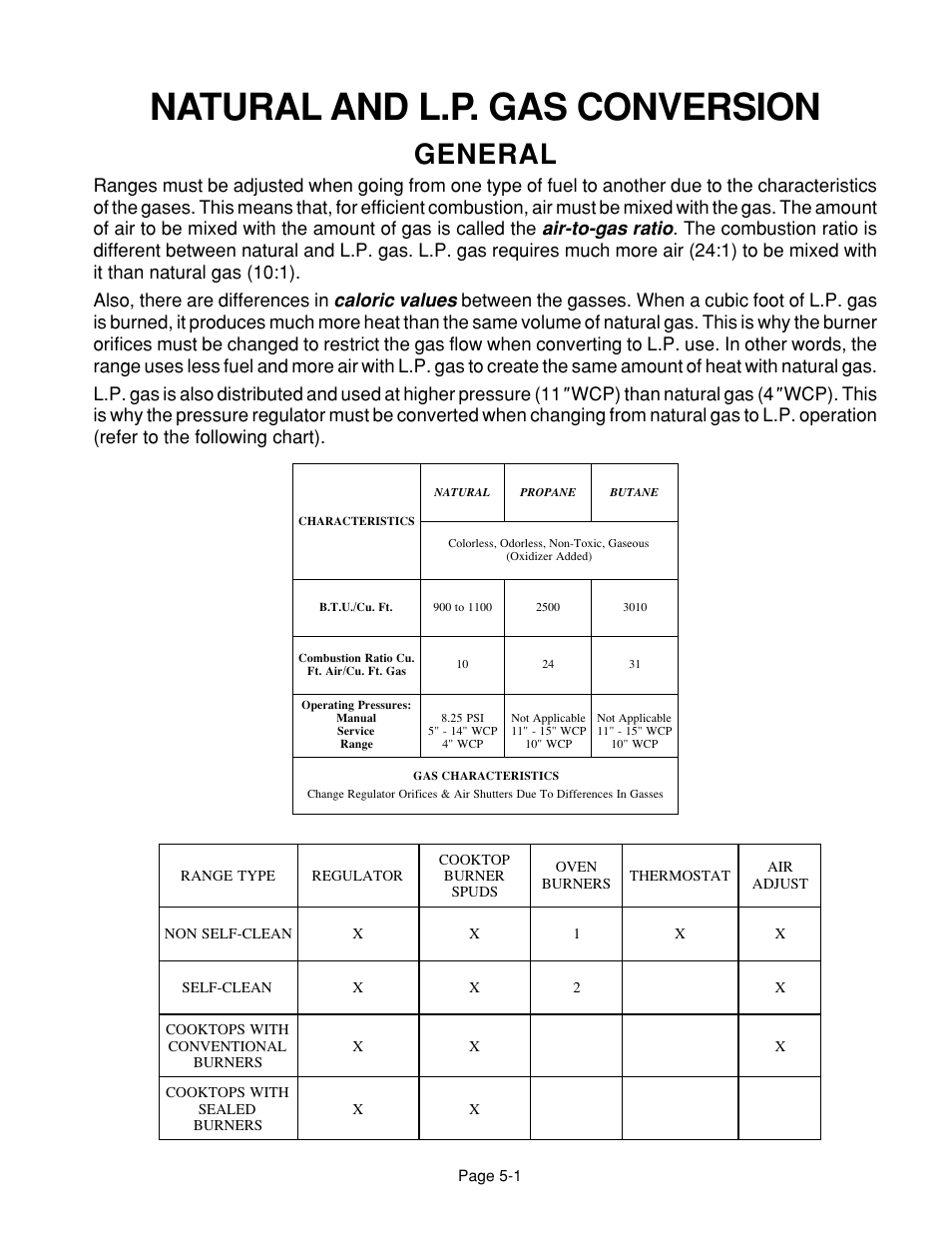 Natural and l.p. gas conversion, General, Air-to-gas ratio | Caloric values | Whirlpool 4322452 User Manual | Page 65 / 88