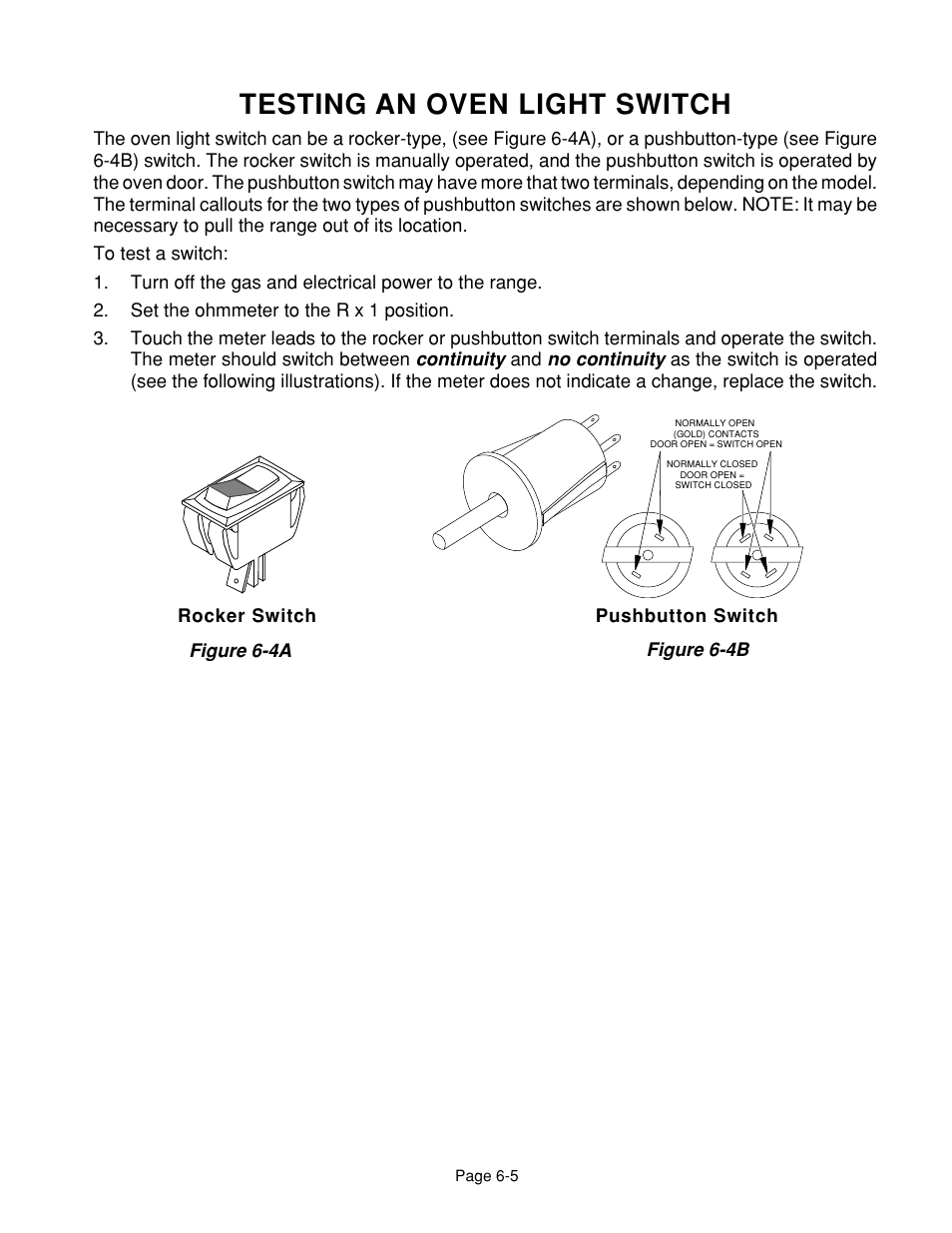 Testing an oven light switch | Whirlpool 4322452 User Manual | Page 75 / 88