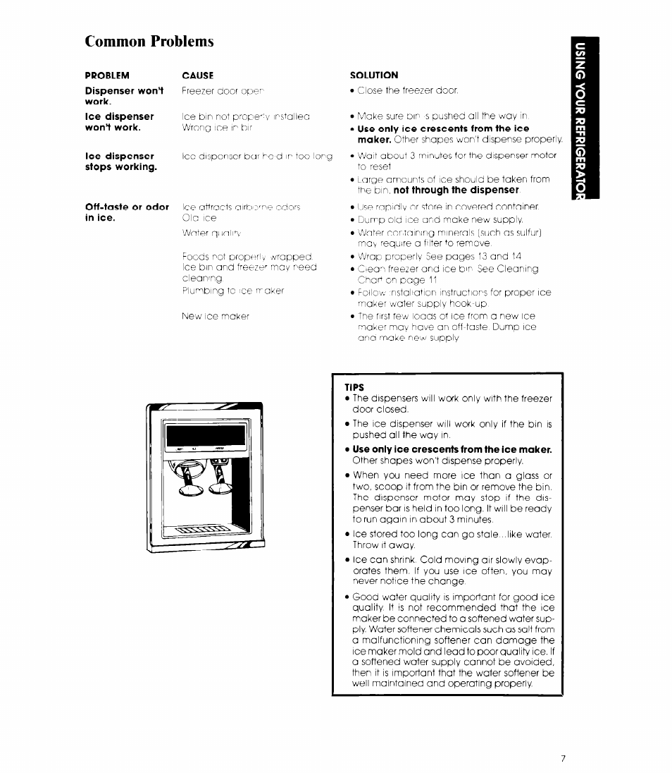 Common problems | Whirlpool 3ED26MM User Manual | Page 7 / 20