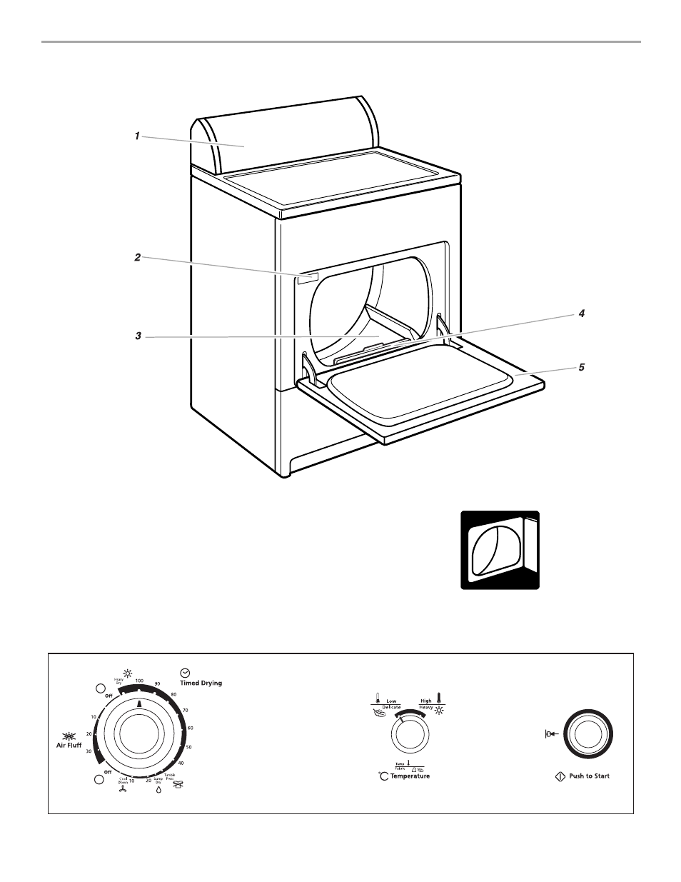 Piezas y características | Whirlpool 3XLER5437 User Manual | Page 15 / 32