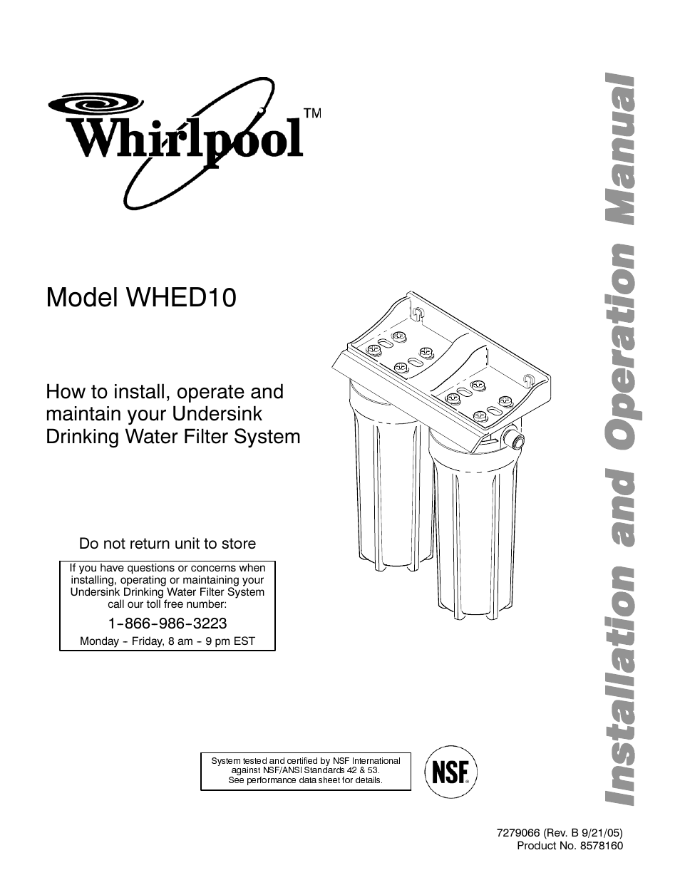 Whirlpool WHED10 User Manual | 11 pages