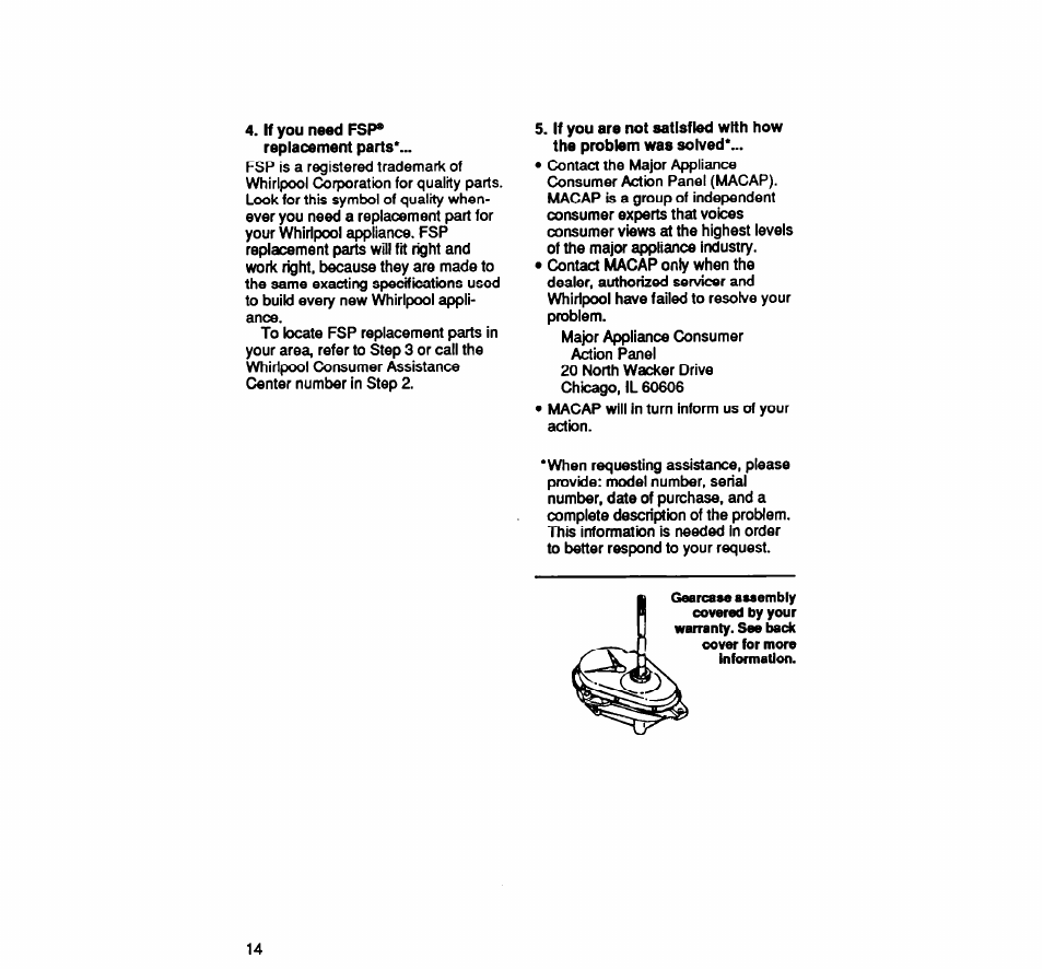 Whirlpool LA9320XY User Manual | Page 14 / 16