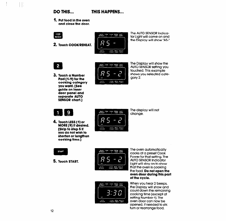 Put food in the oven and close the door | Whirlpool SM988PES User Manual | Page 12 / 44