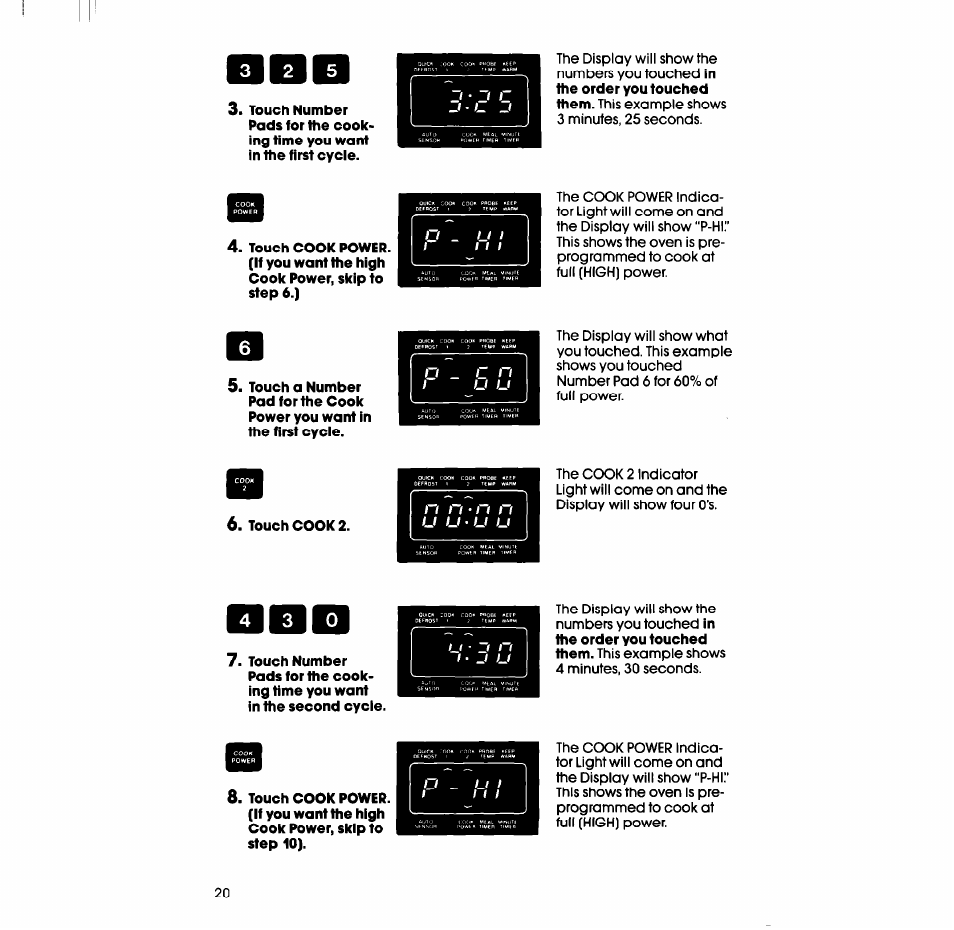 Touch cook 2, U u • u u | Whirlpool SM988PES User Manual | Page 20 / 44