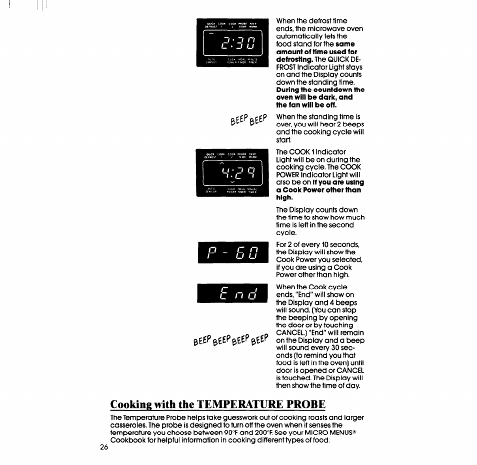 Cooking with the temperature probe | Whirlpool SM988PES User Manual | Page 26 / 44