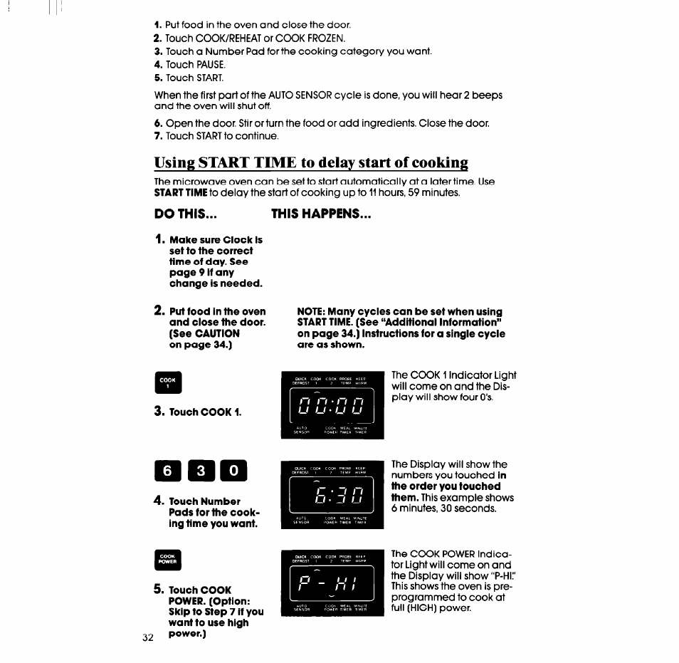 Do this, This happens, Touch cook 1 | Whirlpool SM988PES User Manual | Page 32 / 44