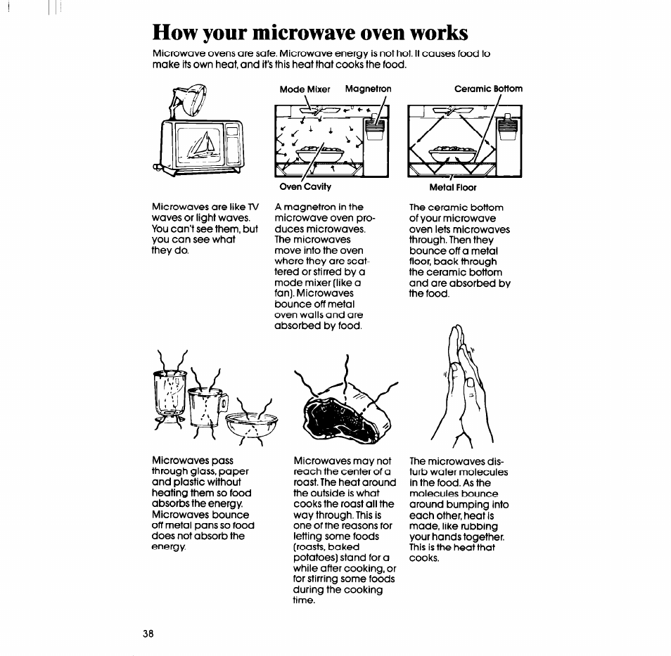 How your microwave oven works | Whirlpool SM988PES User Manual | Page 38 / 44