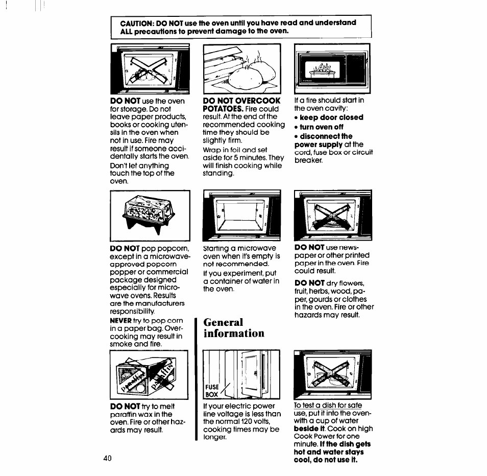 General, Information, General information | Whirlpool SM988PES User Manual | Page 40 / 44