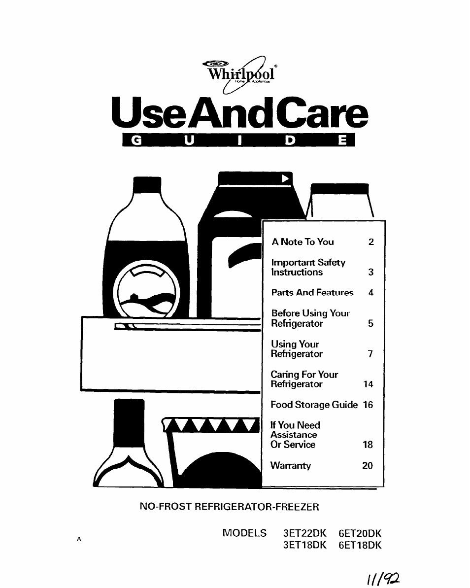 Whirlpool 6ET18DK User Manual | 20 pages