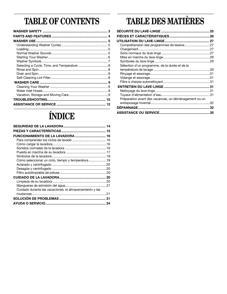 Whirlpool 3XLSQ8000 User Manual | Page 2 / 35