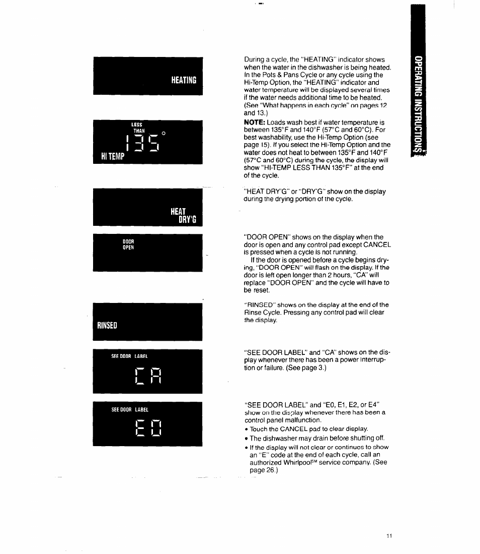 Heat dry'g | Whirlpool 9700 User Manual | Page 11 / 28