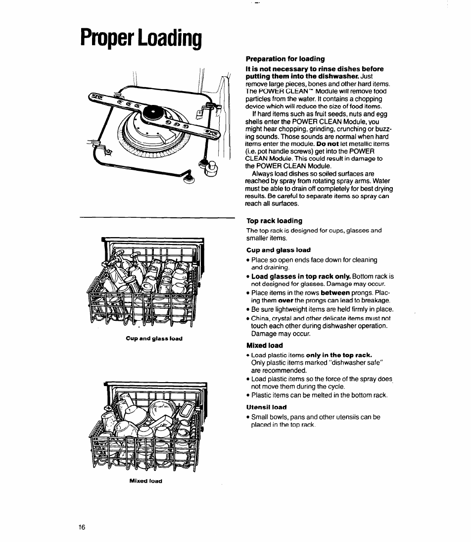 Proper loading | Whirlpool 9700 User Manual | Page 16 / 28