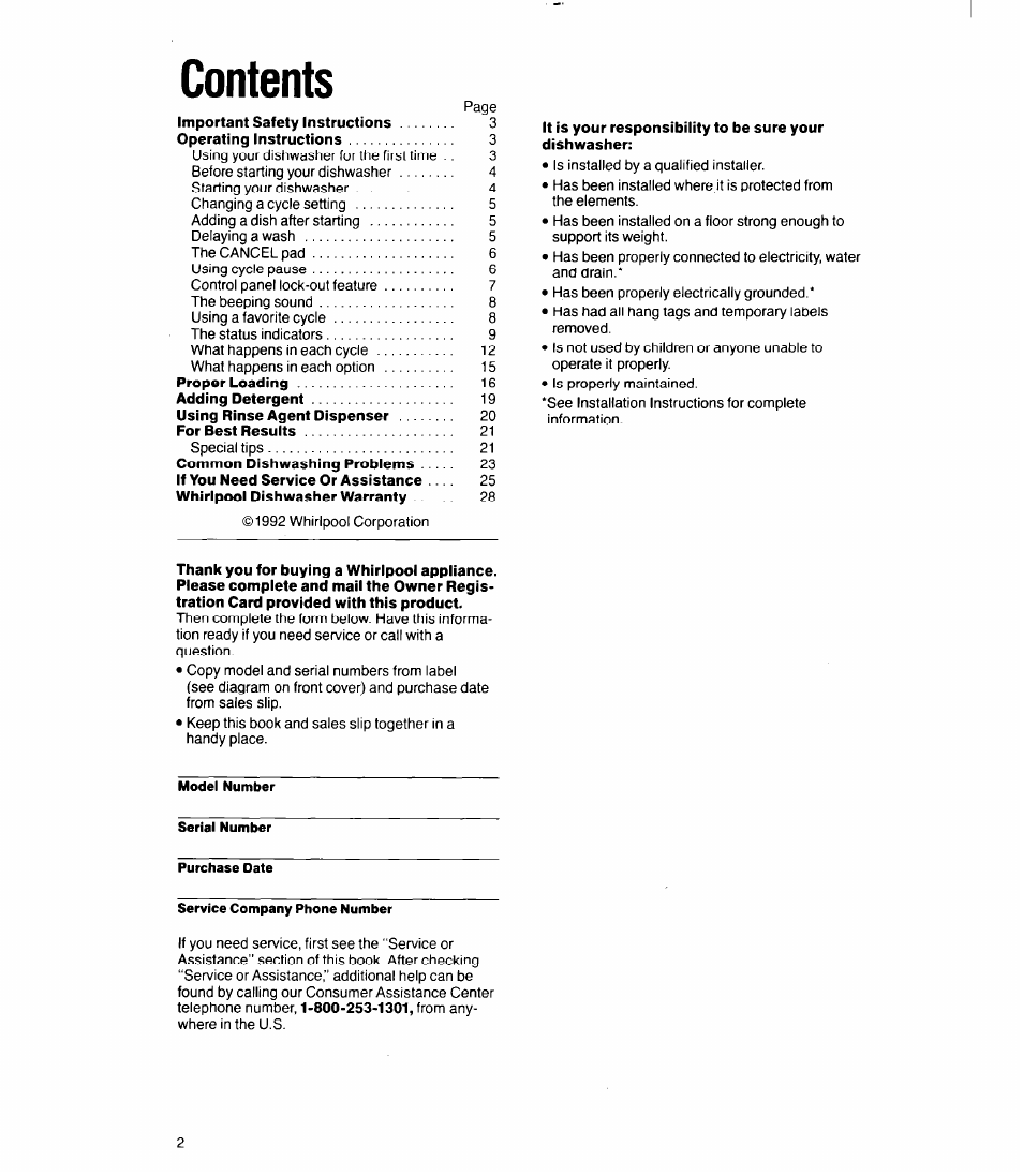 Whirlpool 9700 User Manual | Page 2 / 28