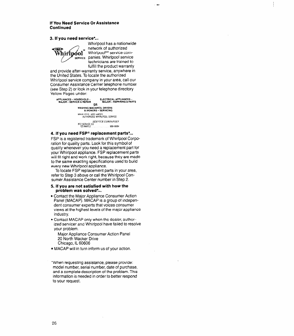 Whirlpool | Whirlpool 9700 User Manual | Page 26 / 28