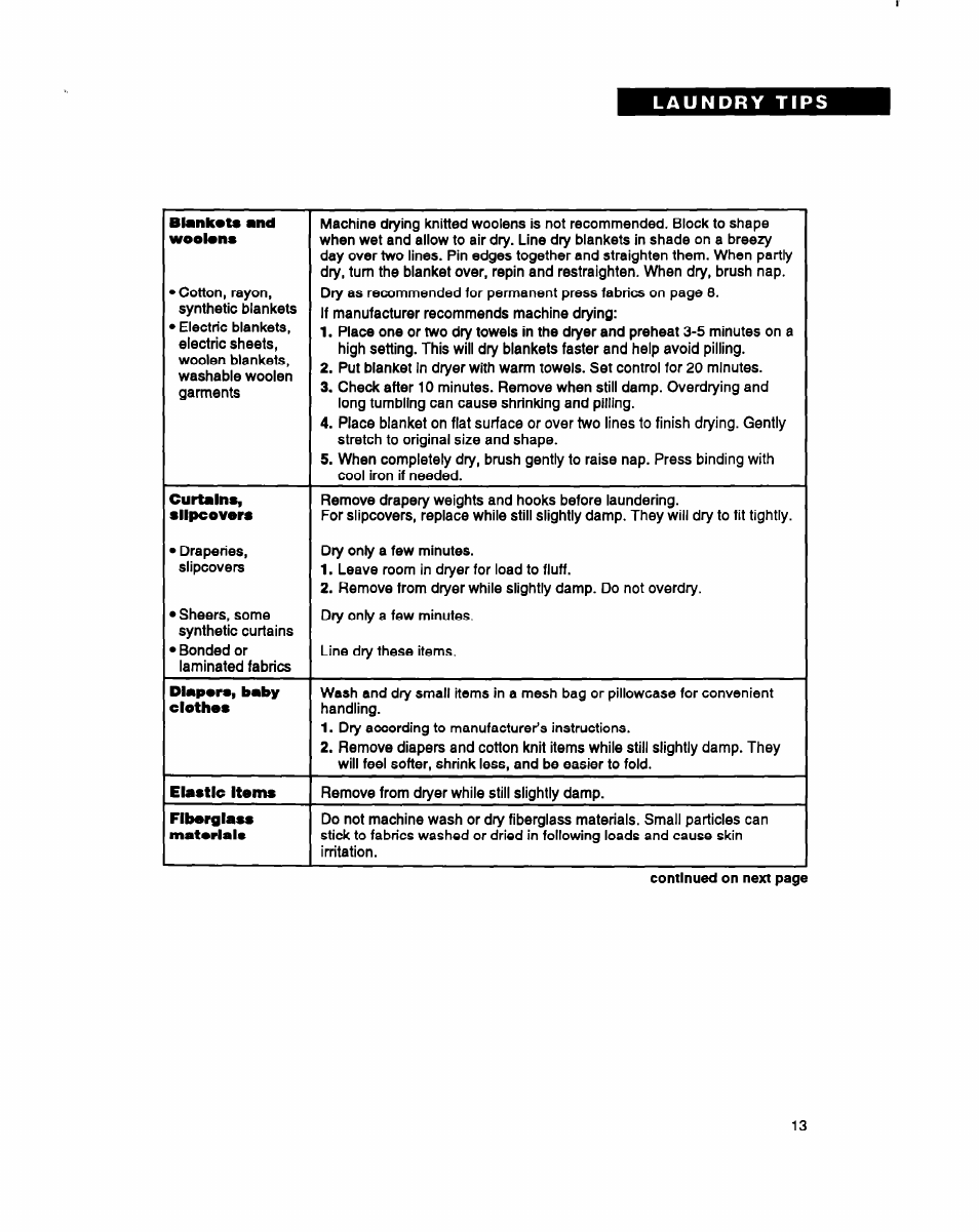 Whirlpool BYCCD3421W0 User Manual | Page 13 / 20