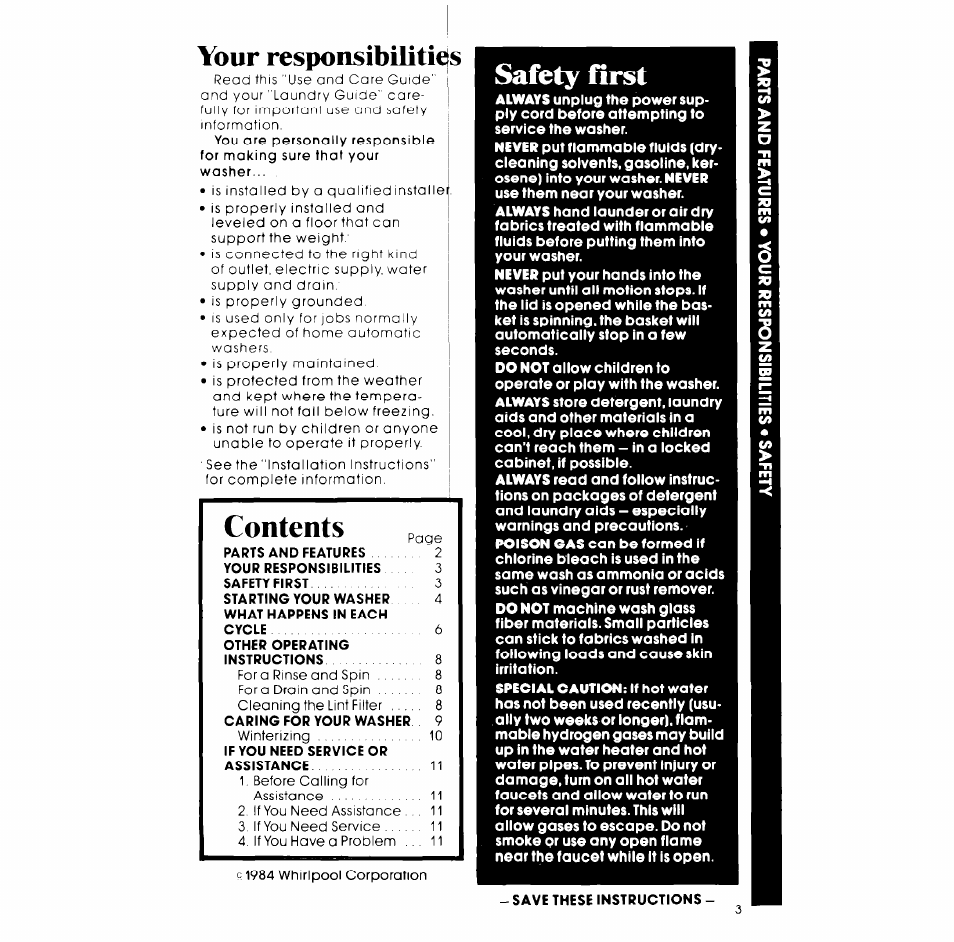 Whirlpool LA54OOXP User Manual | Page 3 / 12