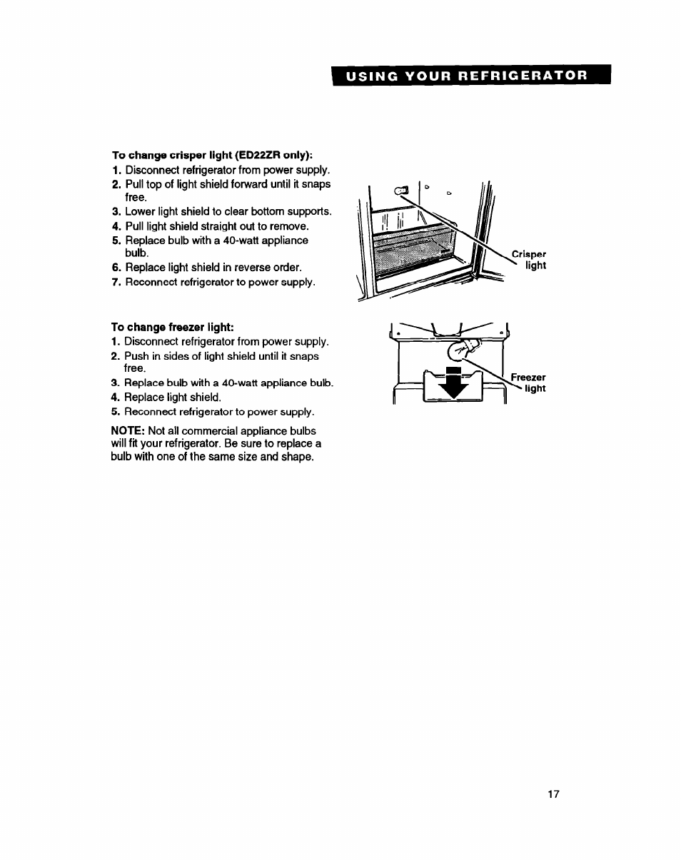 Whirlpool ED20ZK User Manual | Page 17 / 26