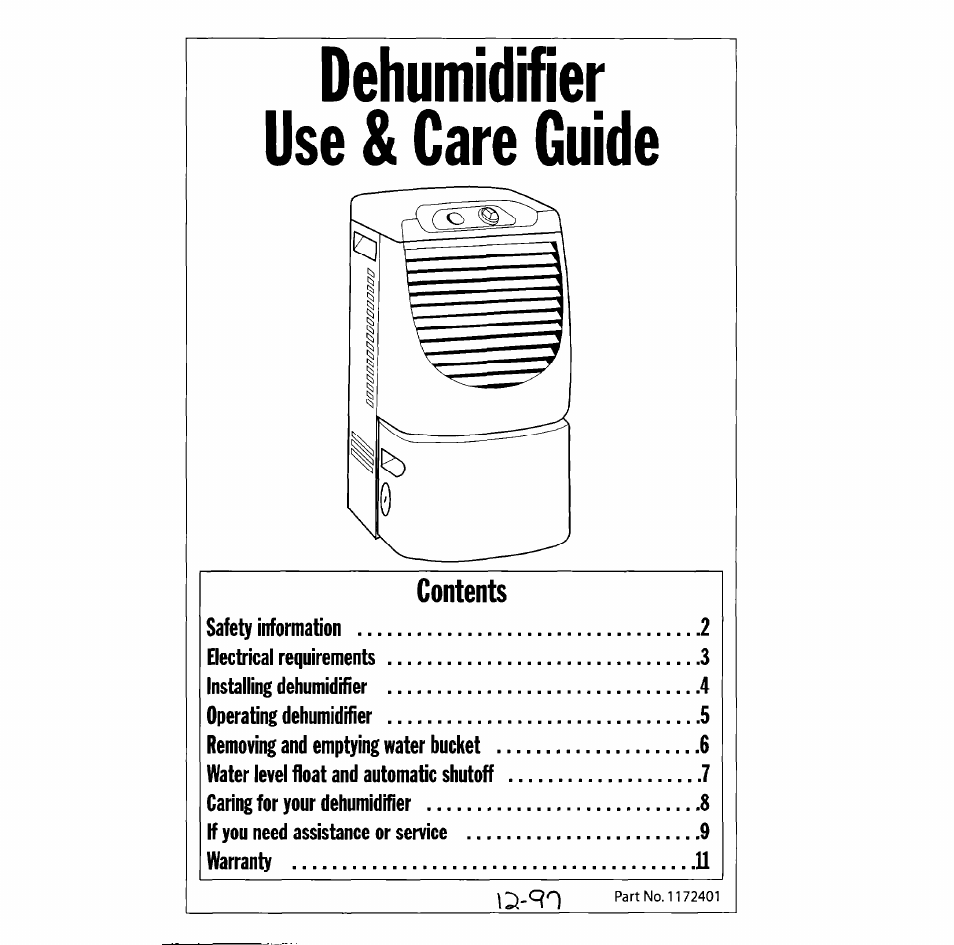 Whirlpool Dehumidifier User Manual | 12 pages