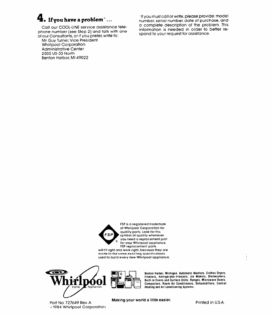 4* ifyott have a problem, Ifyott have a problem, Avhirîdool | Whirlpool EV090FXK User Manual | Page 8 / 8