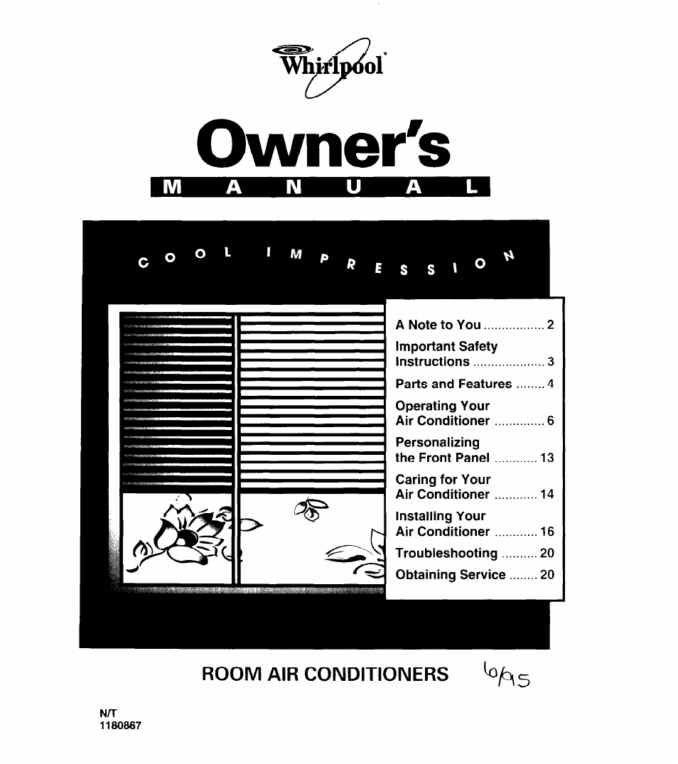 Whirlpool 3PACH21DD0 User Manual | 20 pages