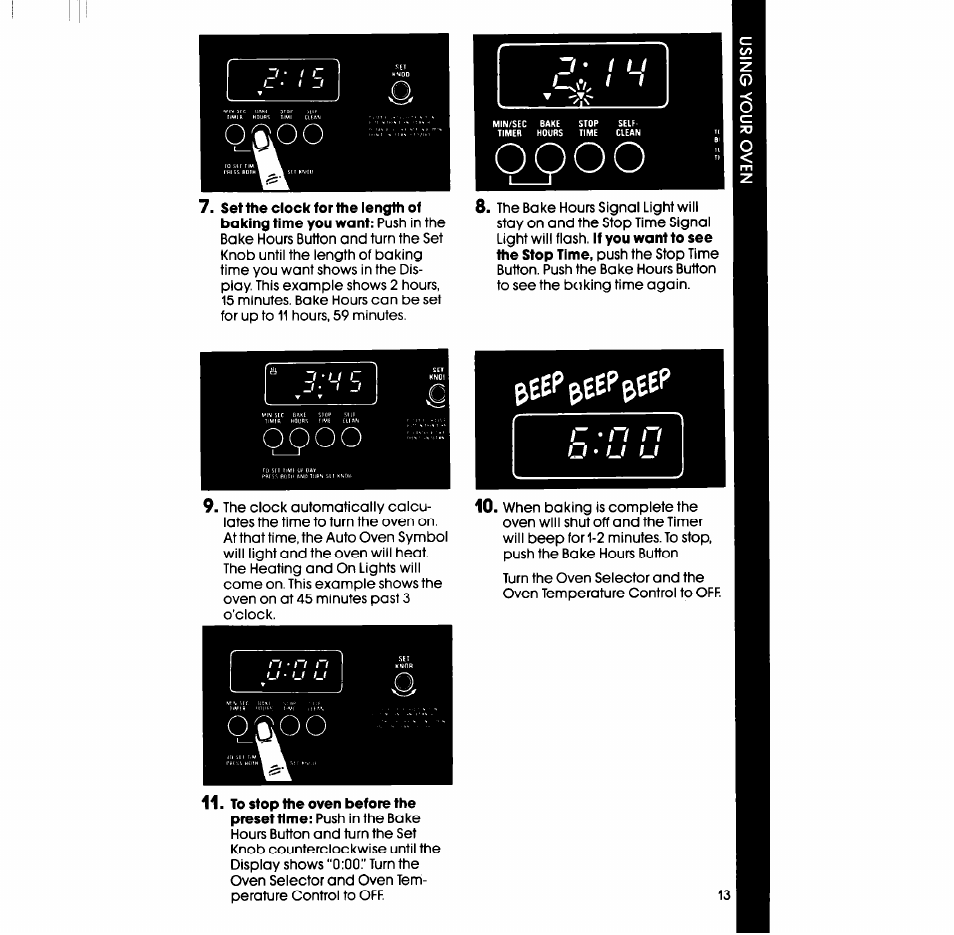 Osioo, Peep, Beep | Whirlpool RB760PXT User Manual | Page 13 / 24