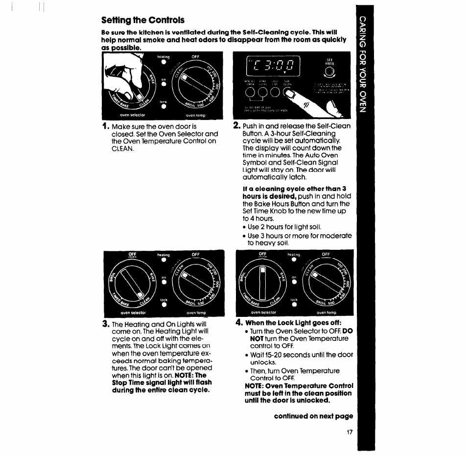 When the lock light goes off | Whirlpool RB760PXT User Manual | Page 17 / 24