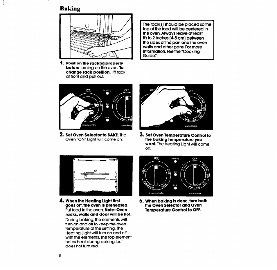 Baking | Whirlpool RB760PXT User Manual | Page 8 / 24